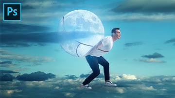 Photoshop tutorial | Man holding the moon photo manipulatin tutorial