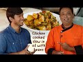 Chicken and Potatoes Slow Cooked In Oil with Beans for tasty and tender recipe