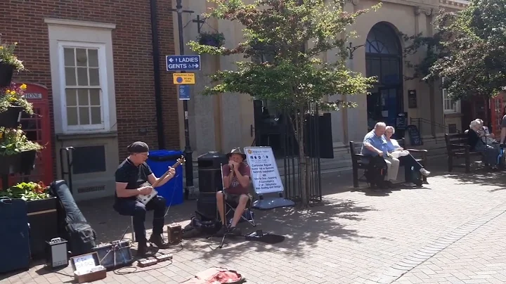 Busking in Sidmouth, Devon. 'Statesboro Blues'