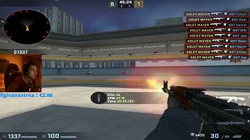 CS:GO | AREA - Top 1 in the world aim botz with ak47 100 kills challenge