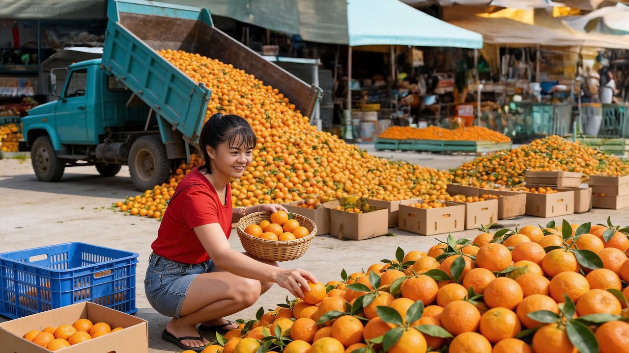 Harvesting 400KG Oranges and Selling to Market Using a 3-Wheeled Vehicle