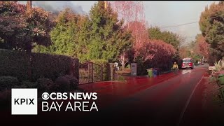 Firefighters working to save homes as Palisades Fire burns in Mandeville Canyon