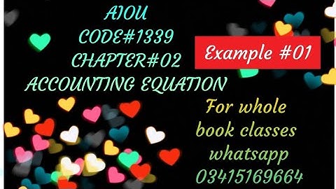 AIOU code 1339 chapter 2 Accounting Equation