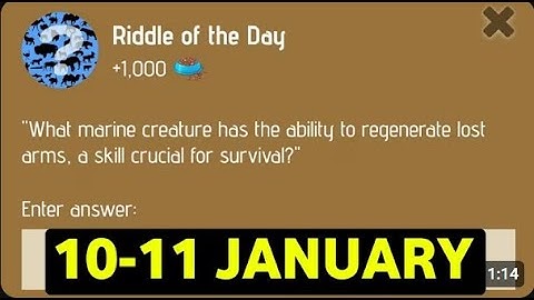 Riddle Of The Day Zoo 10-11 January | Zoo Riddle Of The Day Code | Riddle Of The Day Zoo