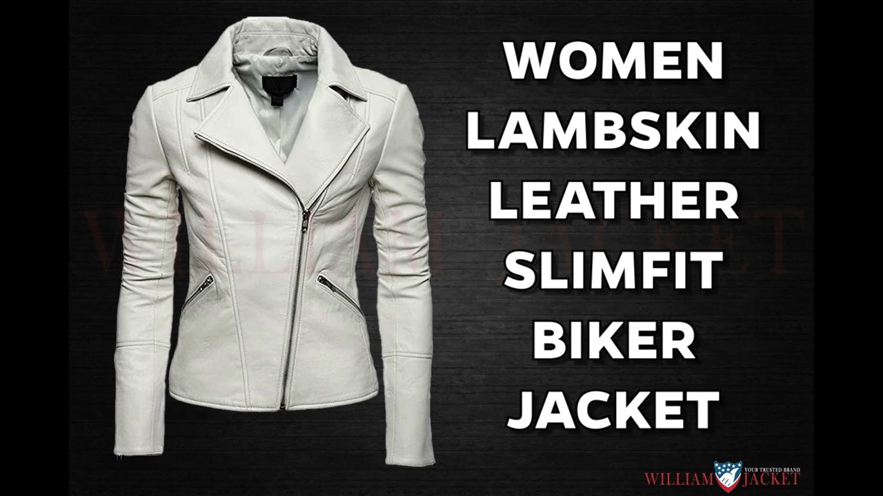  Women's Soft Lambskin White Leather Jacket | Slim fit Biker  Cafe Racer Party Wear Jacket : Clothing, Shoes & Jewelry