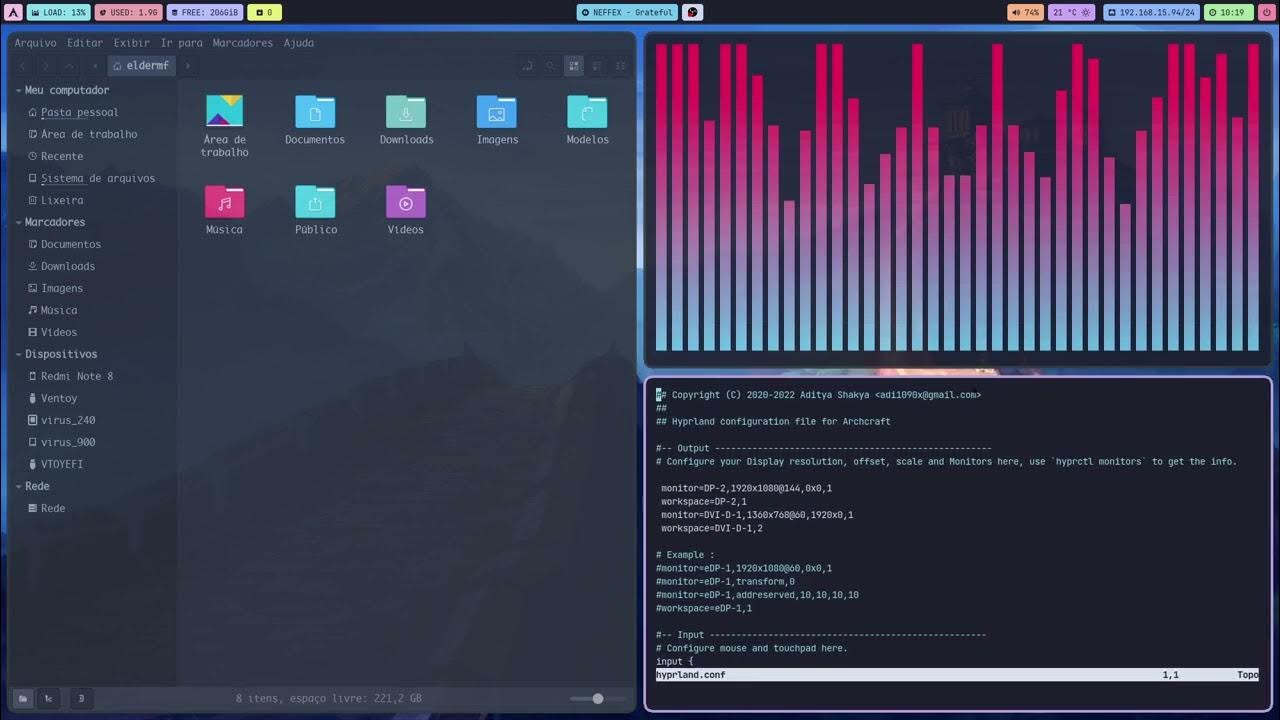 My Arch Linux Wayland With Hyprland Youtube