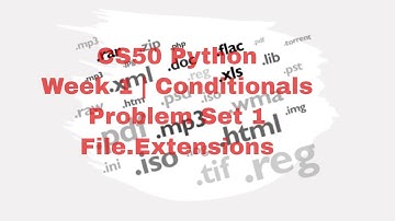 CS50 Python | Week 1 | Conditionals | Problem Set 1 | File Extensions