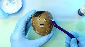 ASMR Shaving a Kiwi ~ Cute Fruit Barbershop :)