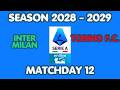 Serie A 2028/2029 (Week 12) : Inter Milan vs Torino F.C.