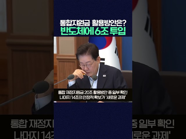 통합지원금 20조 활용처 보니... 반도체에 6조 투입