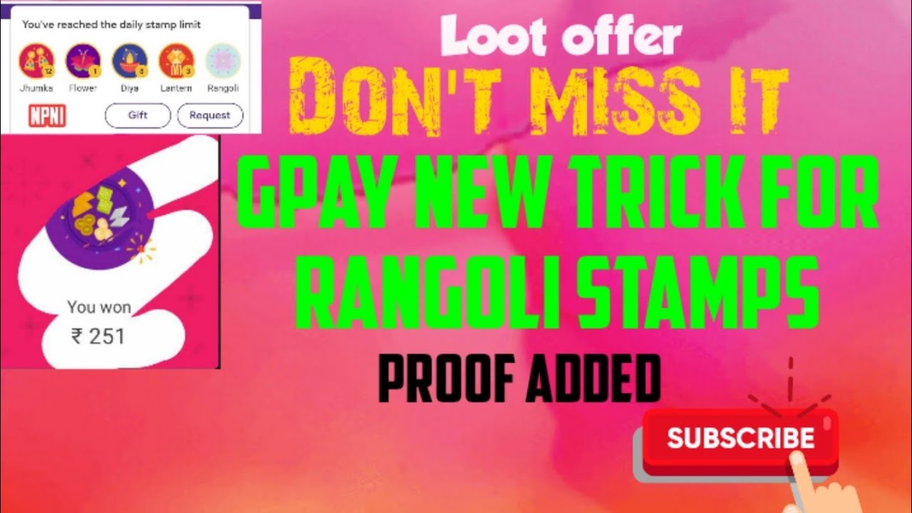 Gpay new tricks to get Rangoli stamp (proof added) loot fast guys