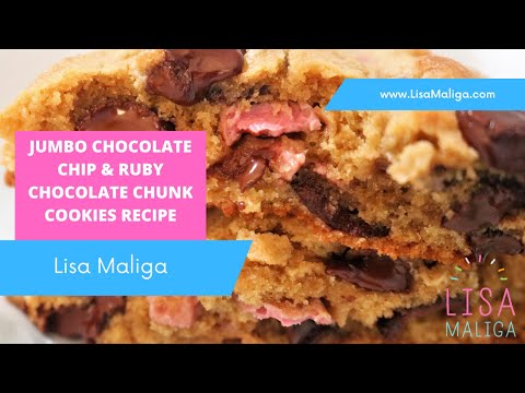 Jumbo Chocolate Chip & Ruby Chocolate Chunk Cookies Recipe