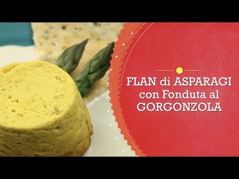 Flan di asparagi con fonduta al gorgonzola