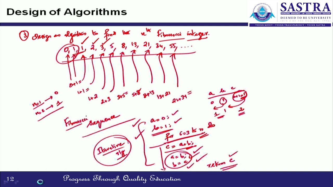 Lecture – 7 Design of Algorithms (Fibonacci Numbers)