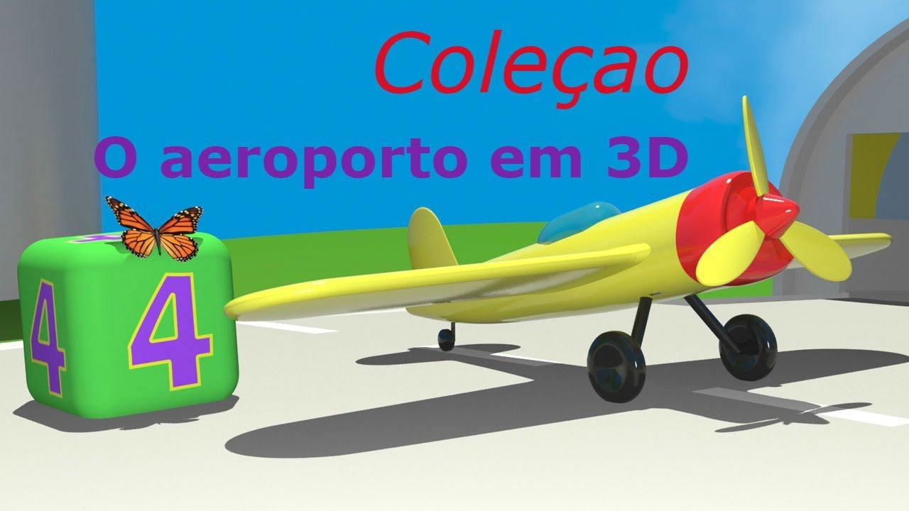 Coleçao de Aviões. O aeroporto em 3D. Melhor compilação de desenhos animados