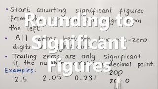 Rounding to Significant Figures