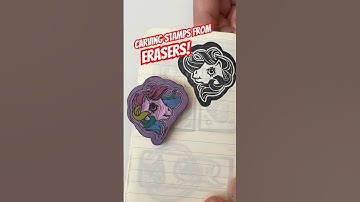 Carving stamps from erasers! #pinkeraserart #eraserstamp #stamps #art #printmaking #mylittlepony