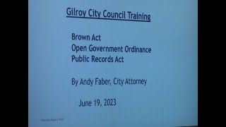 Brown Act, Open Government Ordinance, and Public Records Act in Gilroy, CA