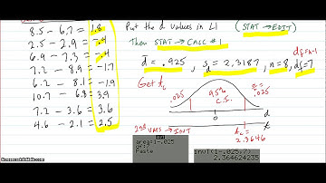 Two means dependent samples Matched Pairs CI and Hypothesis test