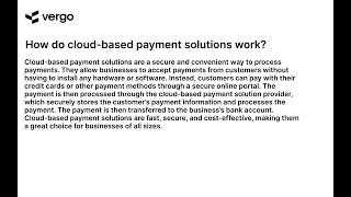 Understanding Cloud-Based Payment Solutions