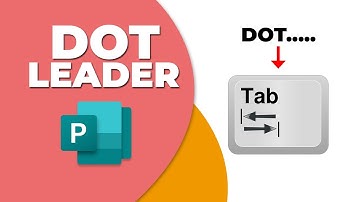 How to insert dot leader tab in publisher