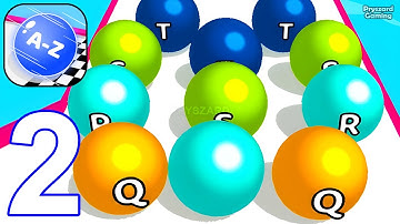 AZ Run - 2048 ABC Runner - Gameplay Walkthrough Part 2 Ball Letters A-Z Merge (iOS,Android)