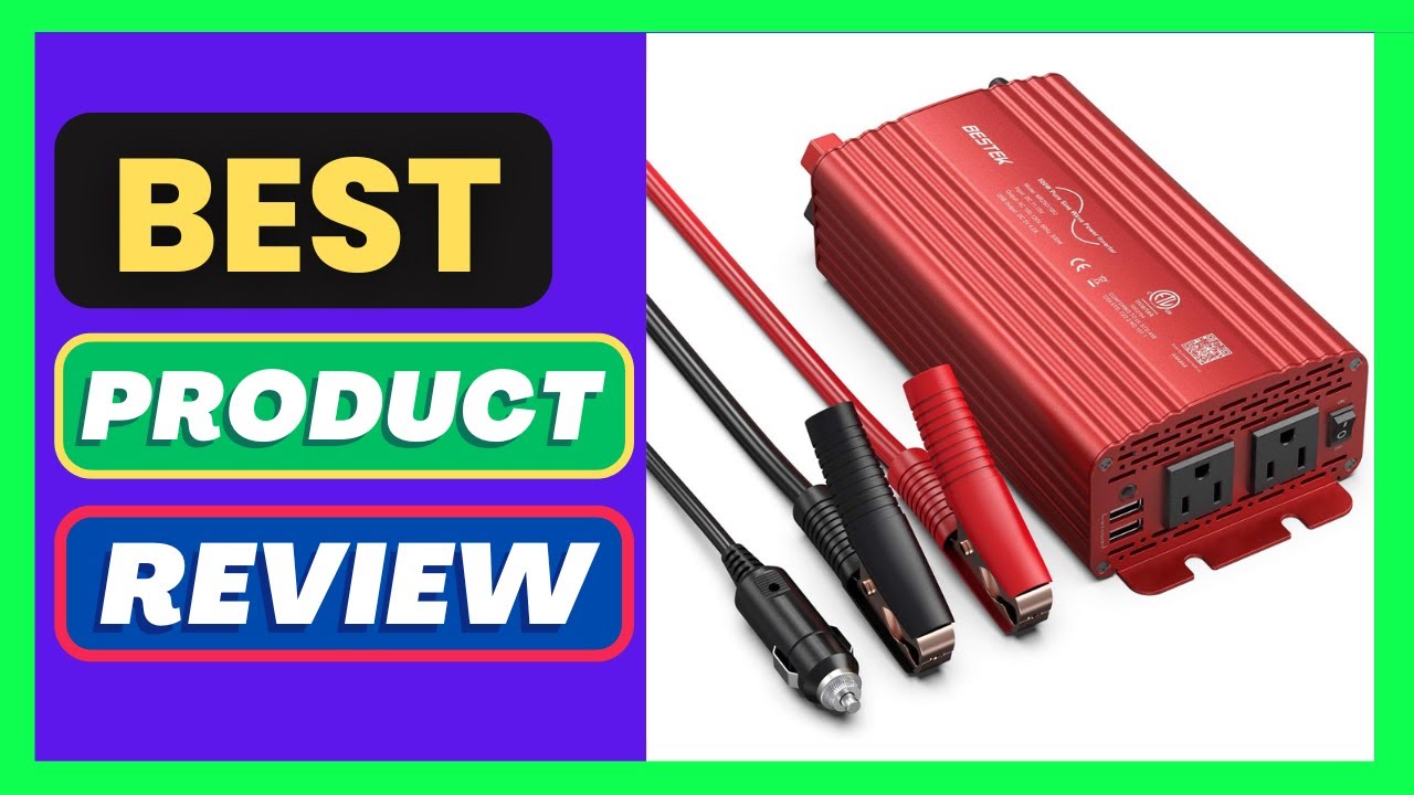 BESTEK 500W Pure Sine Wave Power Inverter DC 12V to AC(2 Outlets) 110V ...