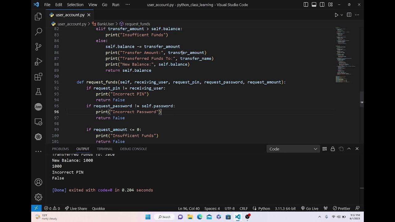 Beginner Python Banking Program | Object Oriented Programming - YouTube