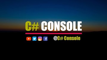 C# Console | My Intro | First video