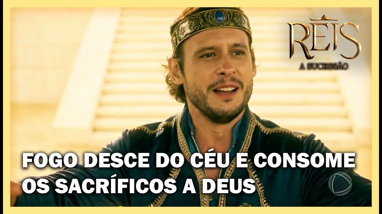Fogo desce do céu e consome os sacríficos a Deus durante a inauguração do Templo | NOVELA REIS