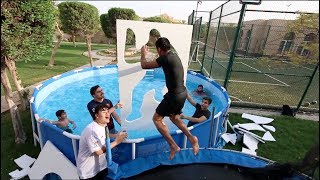 Jumped Through Shapes Into the Pool! Touch an Ostrich Challenge!! V #44