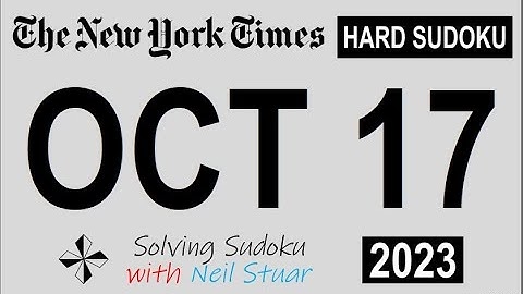 NYT HARD SUDOKU Oct 17, 2023
