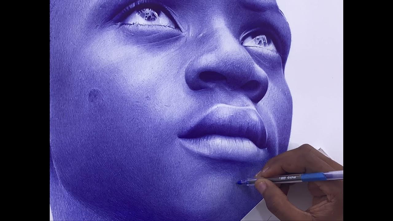 patrick onyekwere creates hyperrealistic portraits with ballpoint pens