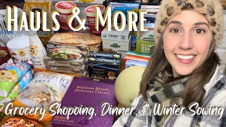 GROCERY SHOP WITH ME | Large Family Grocery Hauls & Dinner Prep + Sowing Seeds in Zone 6B (Mom of 5)