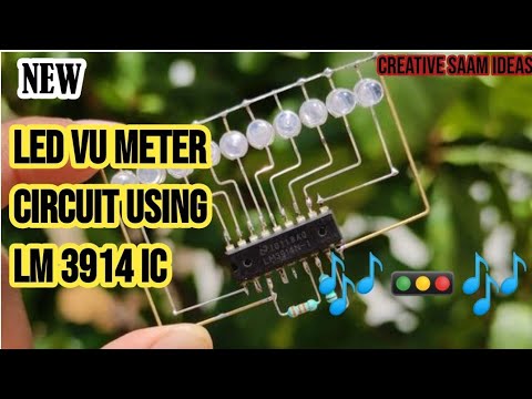 How to make New LED VU Meter Circuit Using LM3914 IC || Creative Saam