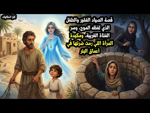 قصة الصياد البسيط الذي جمعه القدر بطفل غامض وفتاة من عالم آخر وحكاية امرأة ألقت ضرتها في البئر ففضح