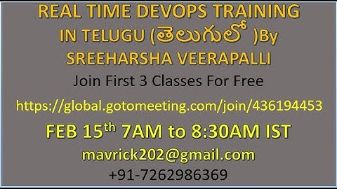 (తెలుగులో) New DevOps Training FEB 15th 7AM to 8:30AM-SHELL-TERRAFORM-DOCKER-JENKINS -AZURE DEVOPS