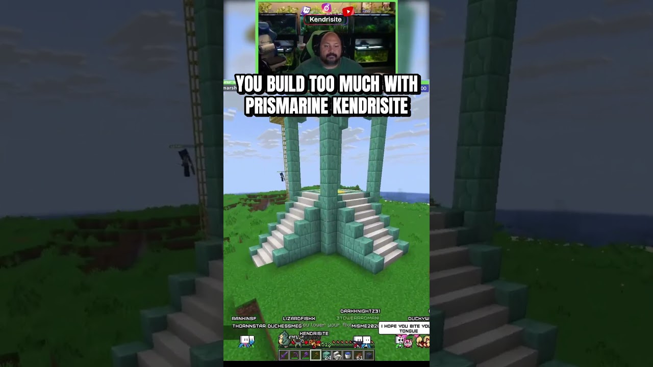 You use too much Prismarine Kendrisite! #clips #shorts #reels #minecraft #minecraftmemes