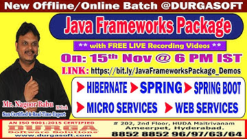 Java Frameworks Package Offline/Online Training @ DURGASOFT