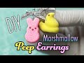Polymer clay marshmallow peep earrings tutorial