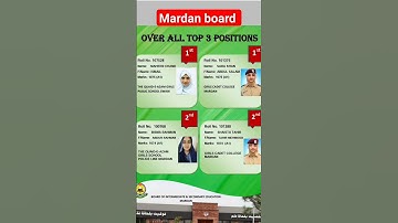 Mardan board top 3 position holders| Mardan board toppers #result