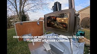 Inflatable Tent Wood Stove Review of RBM Caminus M, Unboxing and First Burn for Cold Weather Camping