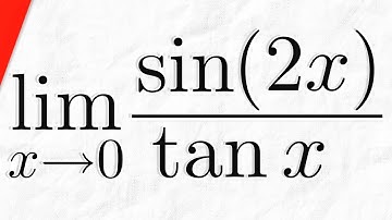Limit of sin(2x)/tanx as x Approaches 0 | Calculus 1 Exercises