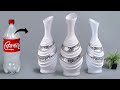 Plastic bottle flower vase making - Look like ceramic vase | प्लास्टिक की बोतल फूल फूलदान बना रही है