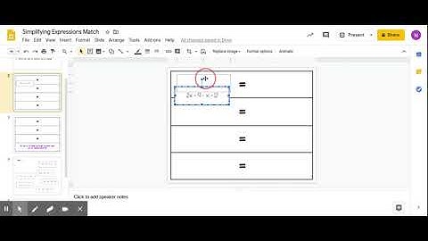 Simplifying Expressions Match - Google Slides