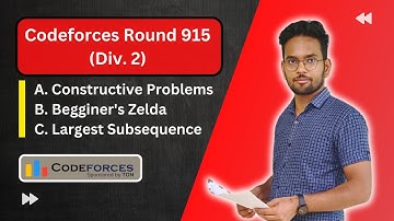 Codeforces Round 915 (Div. 2) | Editorial of Problems A+B+C | C++ | by Aman Babu.