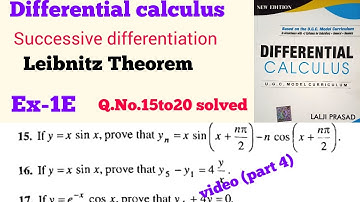 Differential calculus exercise 1E Leibnitz theorem problem solved Q No 15to20 Lalji Prasad