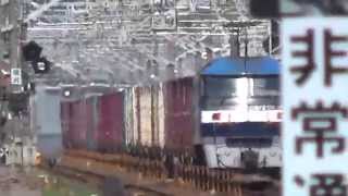 EF210-153号機(岡山機関区所属)牽引1060レ JR貨物 高速貨物列車 東海道本線 富士駅4番線通過 aw-2ホイッスル