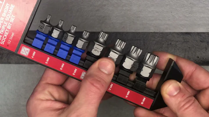 CARBYNE Super Short XZN Triple Square Socket Bit Set, 8 Piece, 4mm to 16mm | S2 Steel