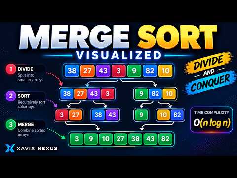 Merge Sort Algorithm Visualized 🔥 | Learn Sorting Step by Step #trending